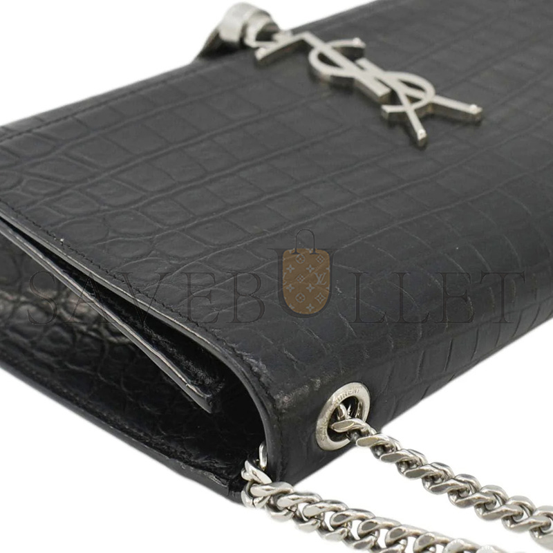 Y*L kate small chain bag with tassel in crocodile-embossed leather 354119500426 (24*14.5*5.5cm)